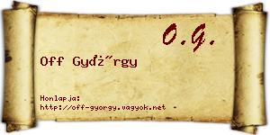 Off György névjegykártya